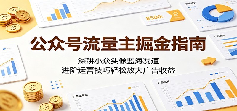 📌 #公众号  | 活动线报 · 返佣平台✍️ 《公众号流量主掘金指南 深耕小众头像蓝海赛道 进阶运营技巧轻松放大广告收益》📖 项目介绍：最新小众头像赛道玩法，分为基础入门与进阶运营两大板块，手把手讲解内容定位、素材制作、发布运营、流量放大全流程