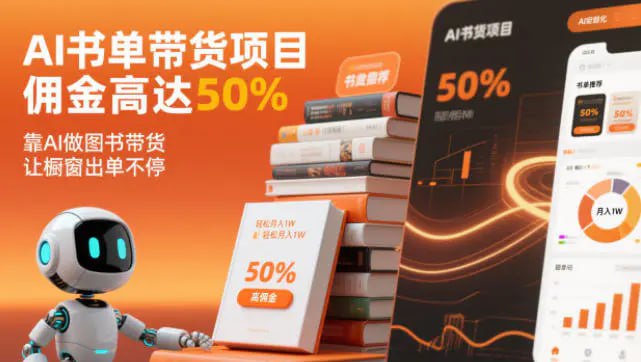 ✍️  《AI书单带货项目 佣金高达50% 靠AI做图书带货 让橱窗出单不停》💡  项目介绍：众所周知，书单号在短视频平台诞生的同时就出现了，但直到现在还是很受欢迎