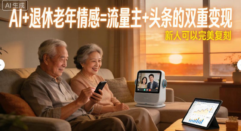 ✍️  《AI+退休老年情感=流量主+头条的双重变现 新人可以完美复刻》💡  项目介绍：最近我们一直在测试流量主的老年赛道，17篇文章出了3篇过万阅读的，更加证实一点，目前年轻人的钱比较紧张，而退休老人的情感需求是越来越多人忽视的点，这也让我们的文章，说出他们的心里话之后，会大爆的原因