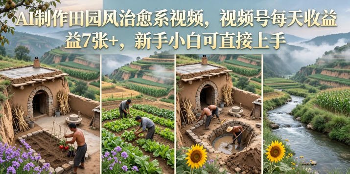 📌 #短视频  | 活动线报 · 返佣平台✍️ 《AI制作田园风治愈系视频 视频号每天收益7张+ 新手小白可直接上手》📖 项目介绍：主打AI田园治愈系短视频制作，依托视频号分成变现，无需拍摄出镜，零基础借助AI即可快速出片，内容自带流量属性，实操可实现日收益700+，配套完整模板与实操教程，小白可直接复制上手