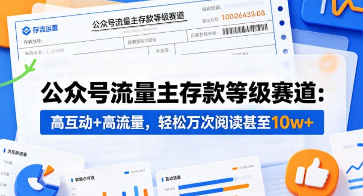 📌 #公众号  | 返佣平台✍️ 《公众号流量主之存款等级赛道 高互动+高流量 轻松达到万次阅读》📖 项目介绍：聚焦公众号存款等级细分爆款赛道，瞄准当代年轻人、中老年群体存钱焦虑痛点，依托大众对存款层级、收入差距、攒钱思维的高关注度，轻松产出万读乃至10W+爆文，稳定賺取流量主收益
