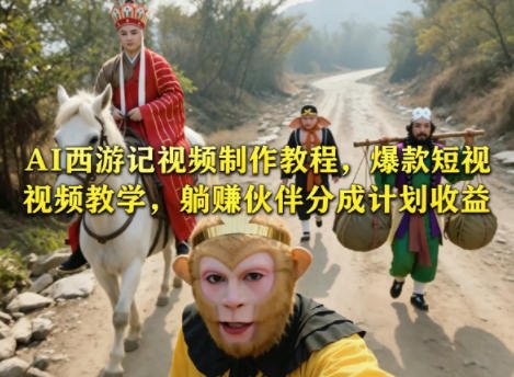 📌 #短视频  | 返佣平台✍️ 《AI西游记视频制作教程 爆款短视频教学 躺賺伙伴分成计划收益》📖 项目介绍：AI西游记爆款短视频制作全教程，零基础一键生成西游剧情短片，吃透分成伙伴规则，躺 賺独家流量收益